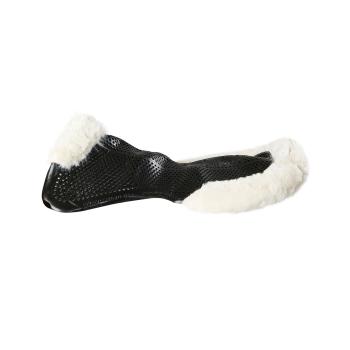 Acavallo Gel Pad 3-in-1 hinten erhöht mit Rand aus Lammfellimitat (Eco-Wolle)
